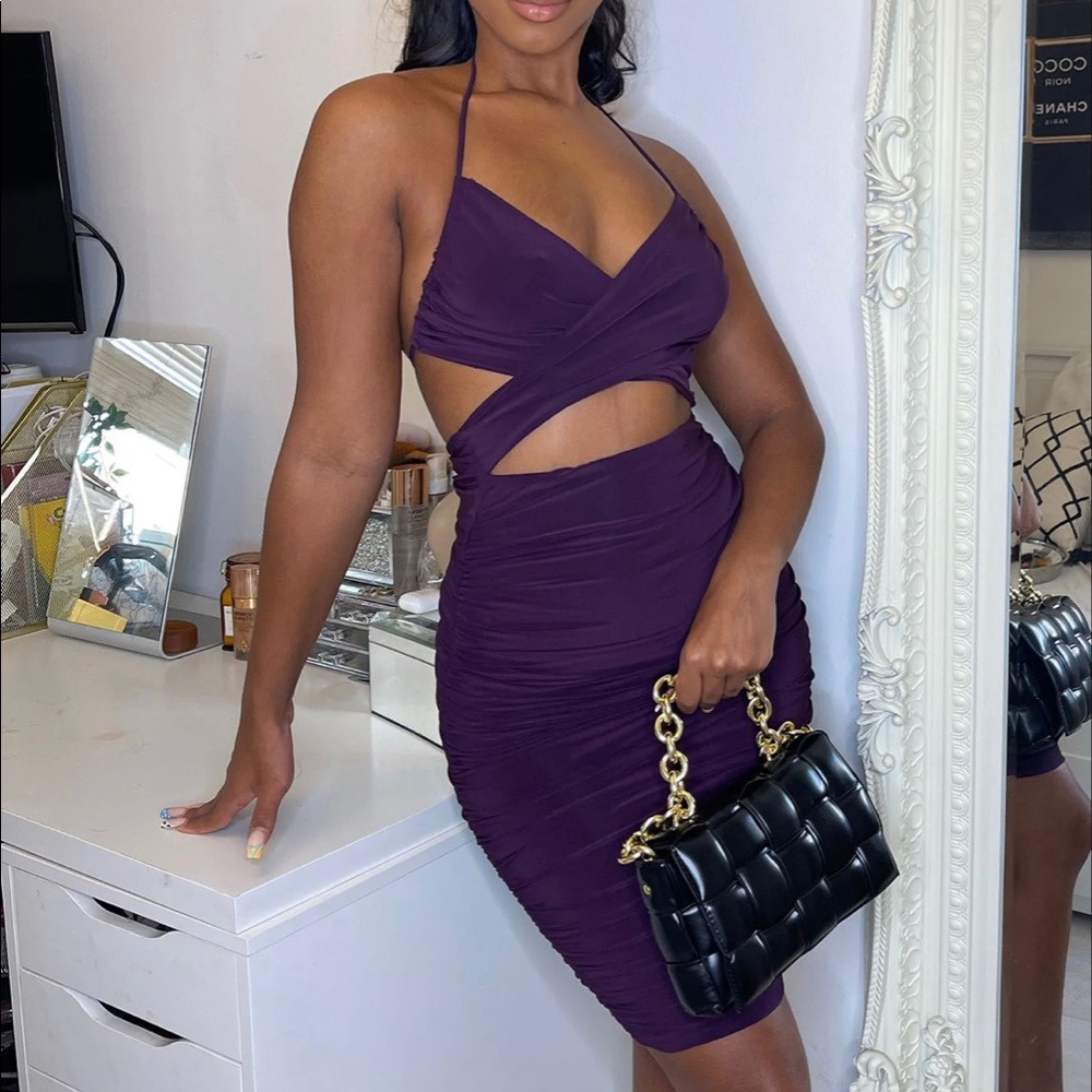 NWT Fashion Nova Purple Cutout Dress